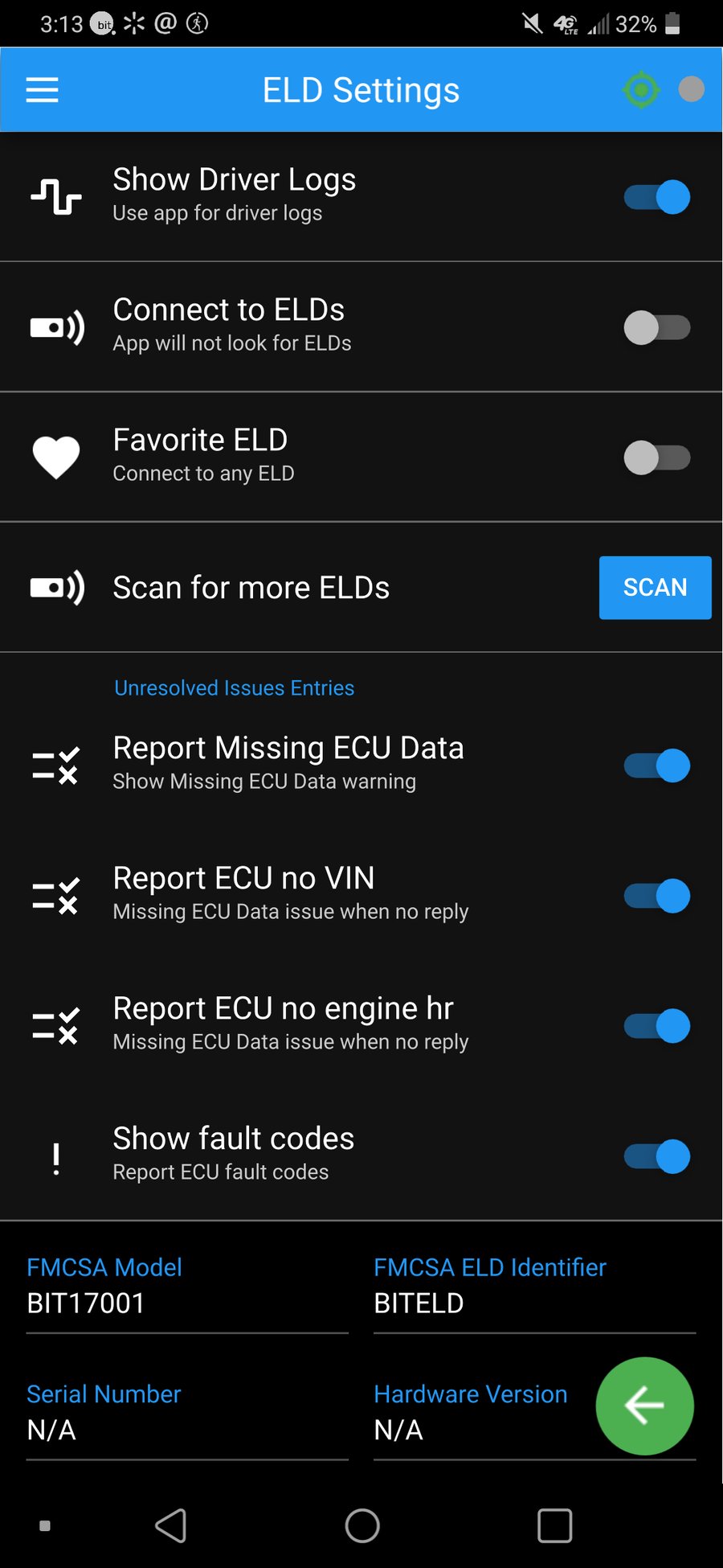 Simplex Eld App Hide logbook tools and reminders in the BIT app