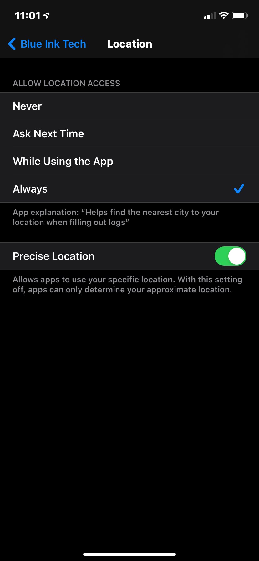 Background Location Disabled
